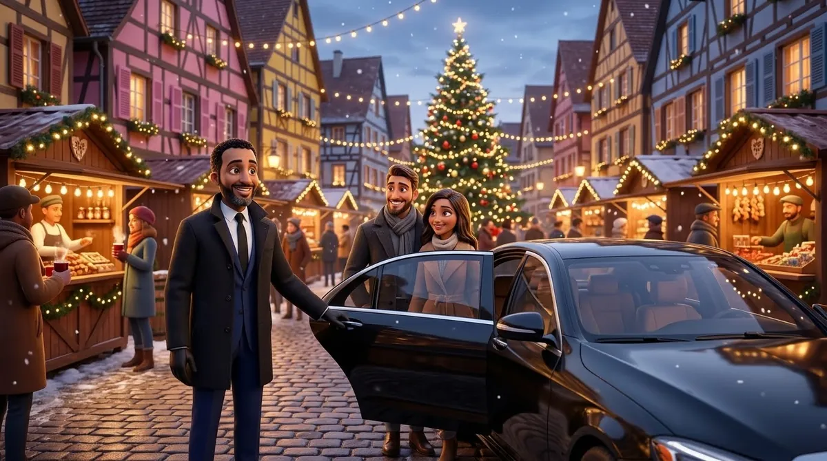 Chauffeur Adel VTC au marché de Noël en Alsace